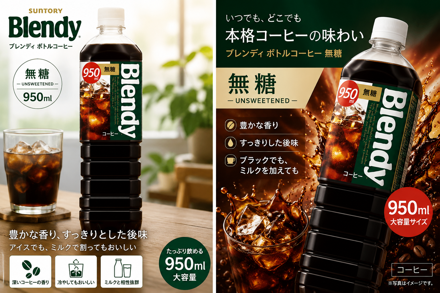 Suntory Blendy Bottled Coffee Unsweetened 950ml