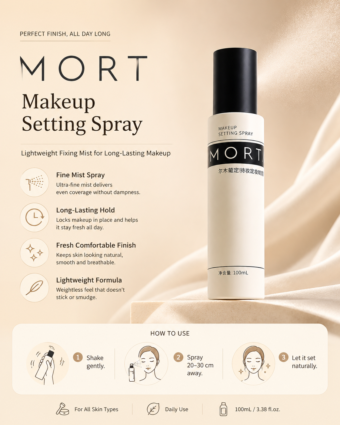 AMORTALS Alcohol-Free Makeup Setting Spray 100Ml
