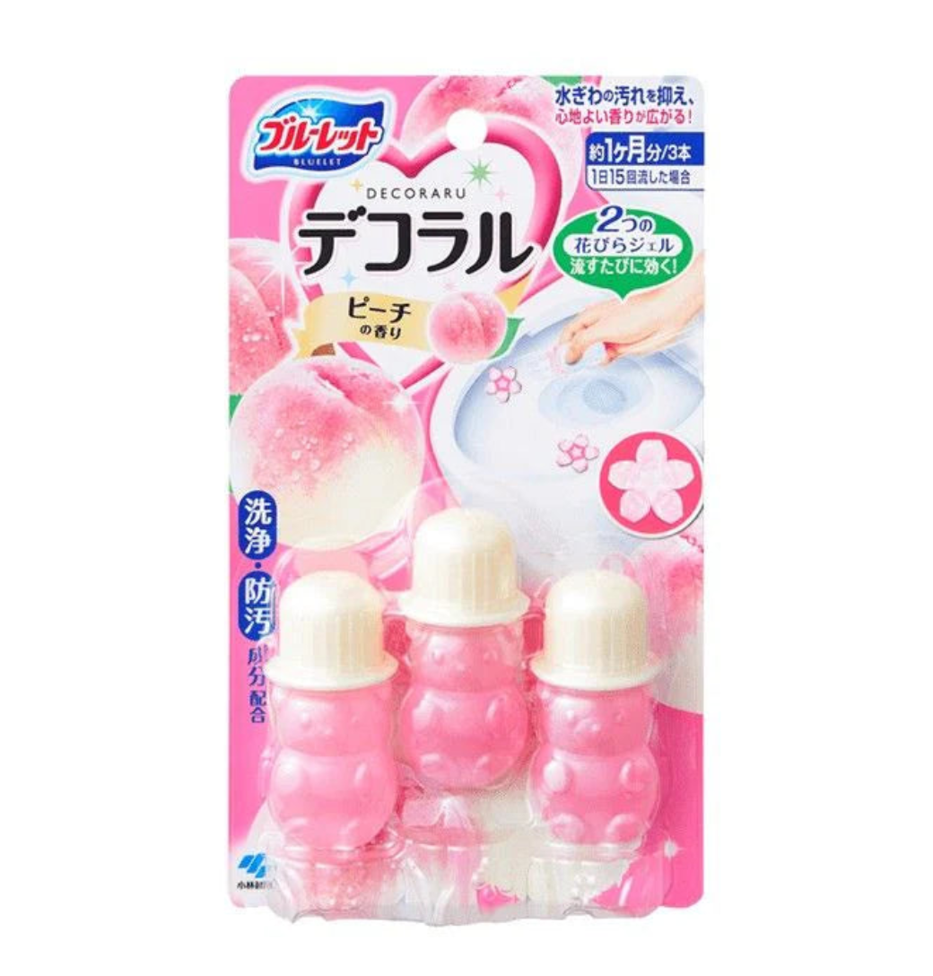 Kobayashi Toilet Bowl Cleaning Gel Stamp Peach Scent 3Pcs