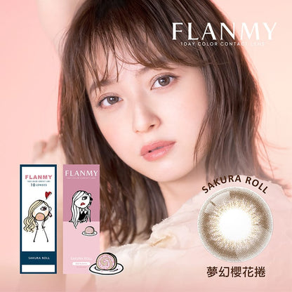 FLANMY 1 Day Coloured Contact Lenses Sakura Roll 10pcs