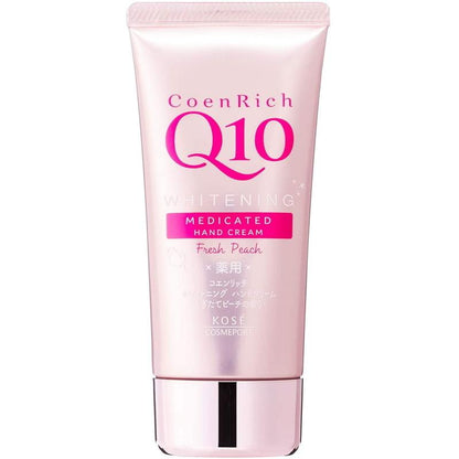 Kose CoenRich Q10 Medicated Whitening Hand Cream – Fresh Peach 80 g