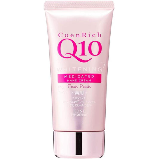 Kose CoenRich Q10 Medicated Whitening Hand Cream – Fresh Peach 80 g