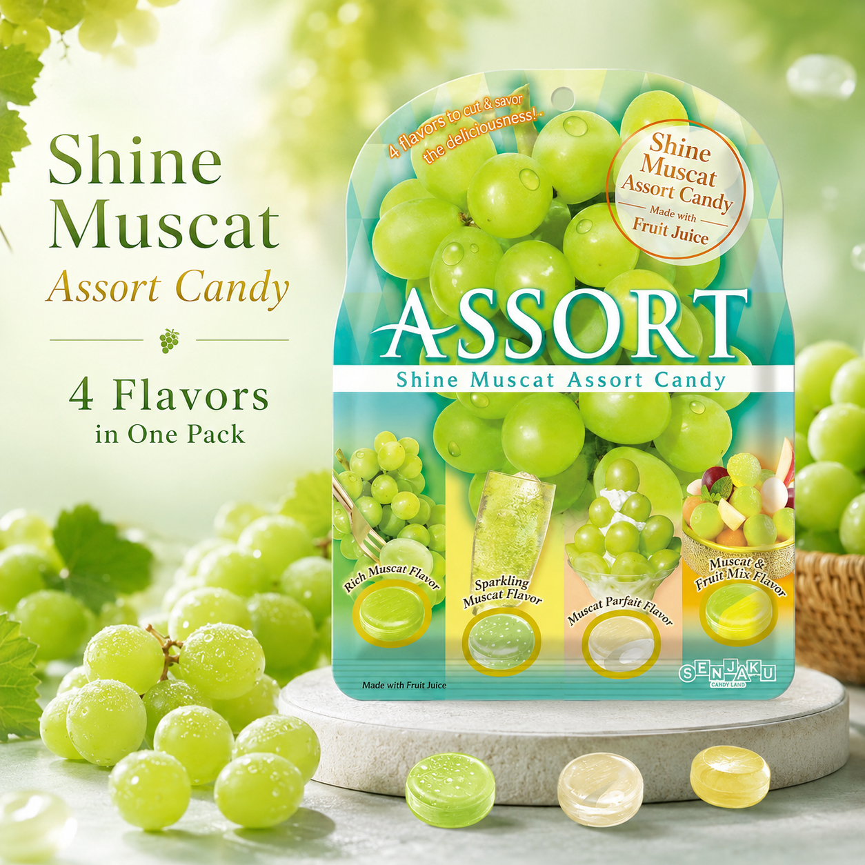SENJAKU Shine Muscat Assorted Candy 85g