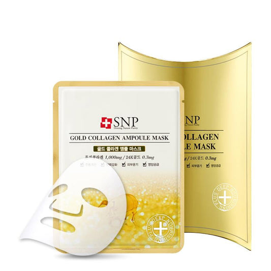 SNP Gold Collagen Ampoule Mask – 25 ml × 10 Sheets