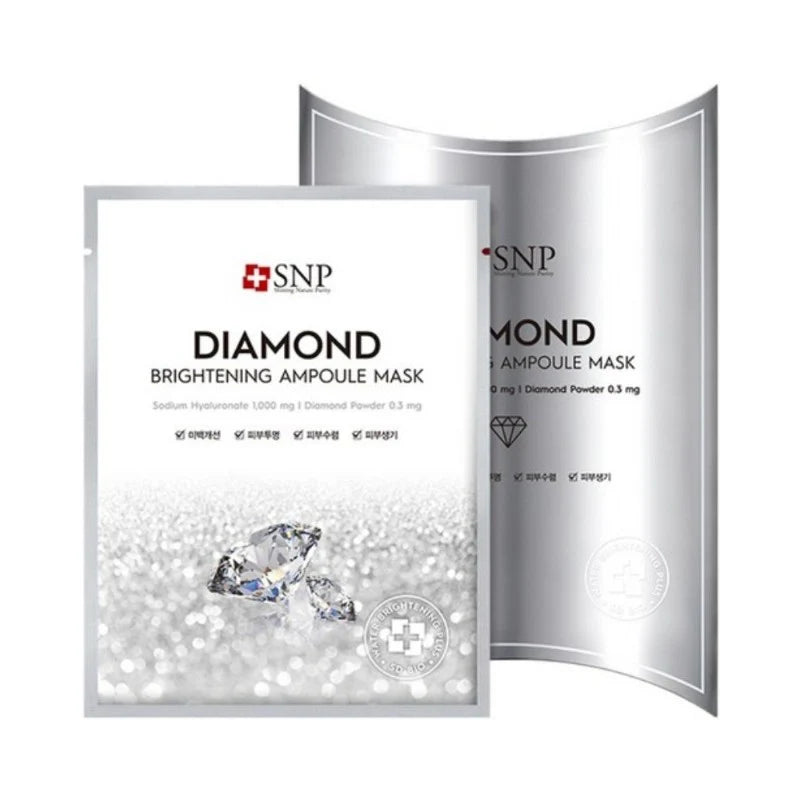 SNP Diamond Brightening Ampoule Mask – 25 ml × 10 Sheets
