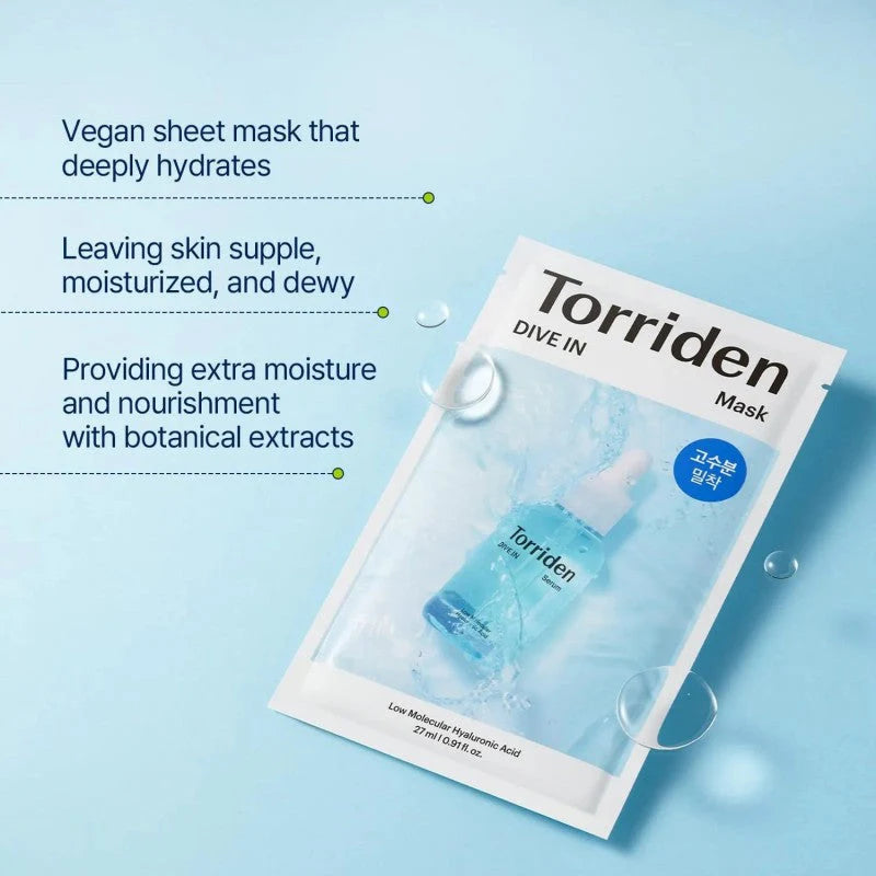 TORRIDEN DIVE-IN Hyaluronic Acid Mask Pack 10pcs
