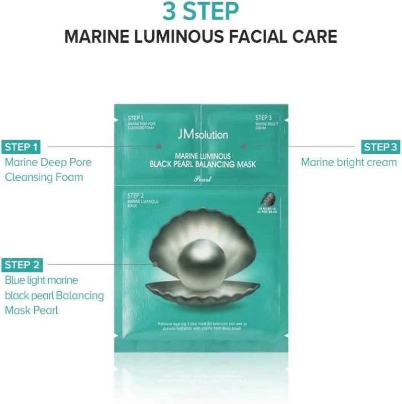JM SOLUTION Black Pearl Three-Step Mask