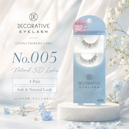 Decorative Eyelash Otona Tsukema Labo No.005 – Natural 3D False Lashes 4 Pairs