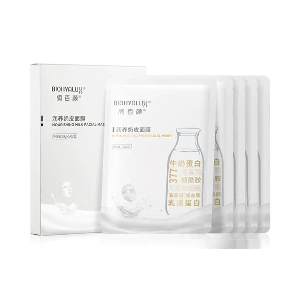 BIOHYALUX NOURISHING MILK FACIAL MASK 5PCS