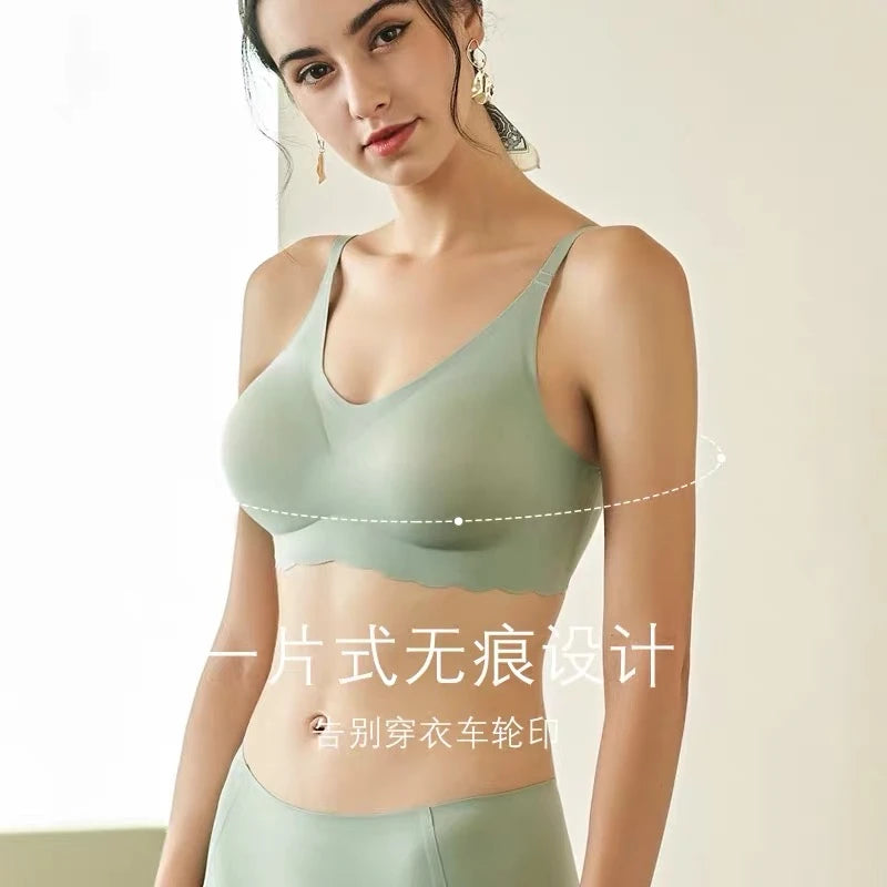 CAJ Wave Design Thin and Seamless Bra for a Beautiful Back underwear 亲密花园海浪美背薄款裸感无痕内衣（海浪）