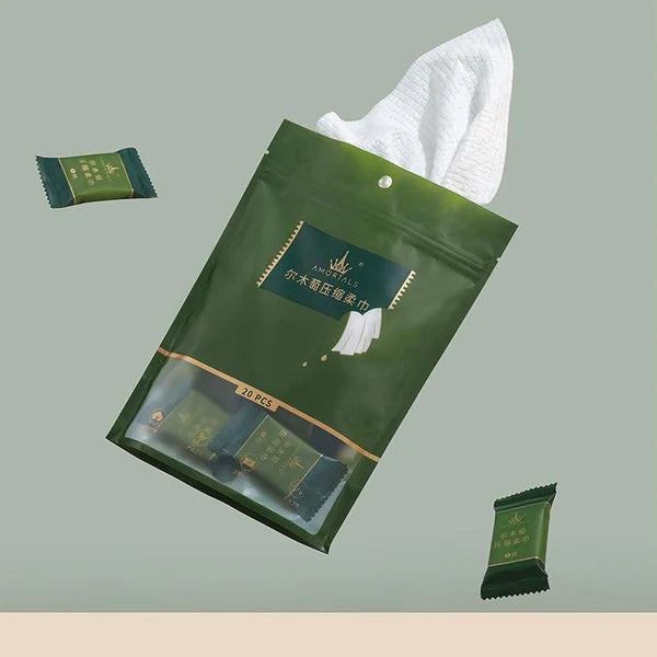 AMORTALS Compressed Soft Travel Face Towel 20pcs