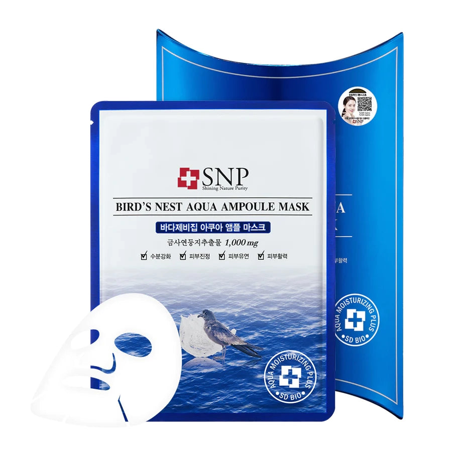 SNP Birds Nest Aqua Ampoule Mask 10 Sheets