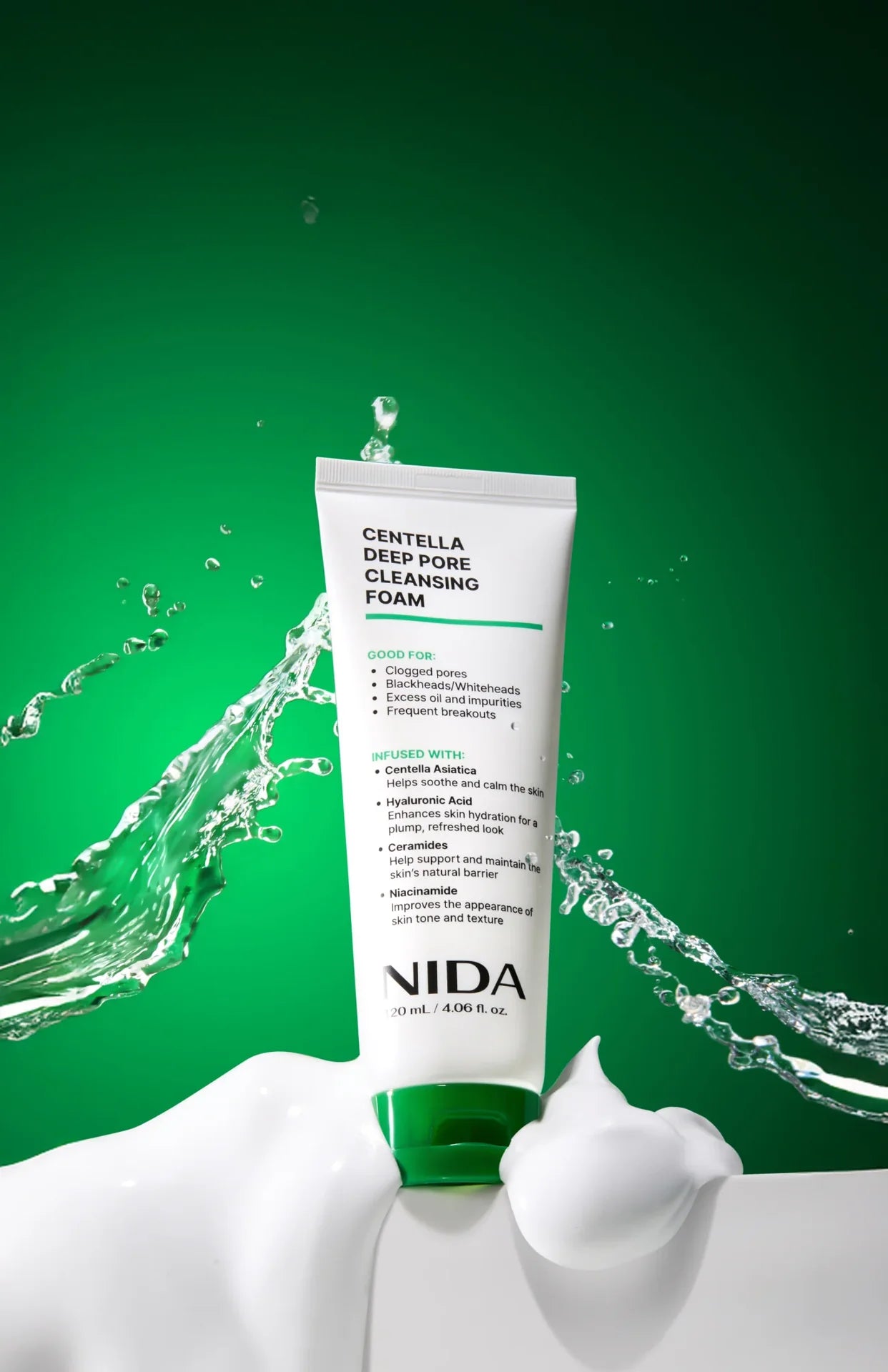 NIDA Centella Deep Pore Cleansing Foam 120ml