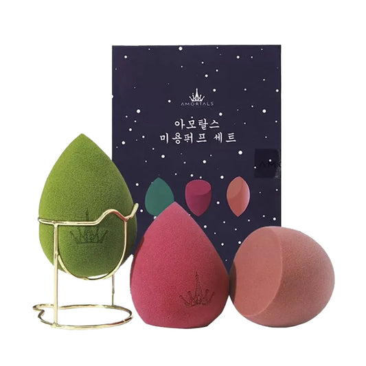 AMORTALS Starry Sky Beauty Sponge Set – 3 Sponges + Metal Stand