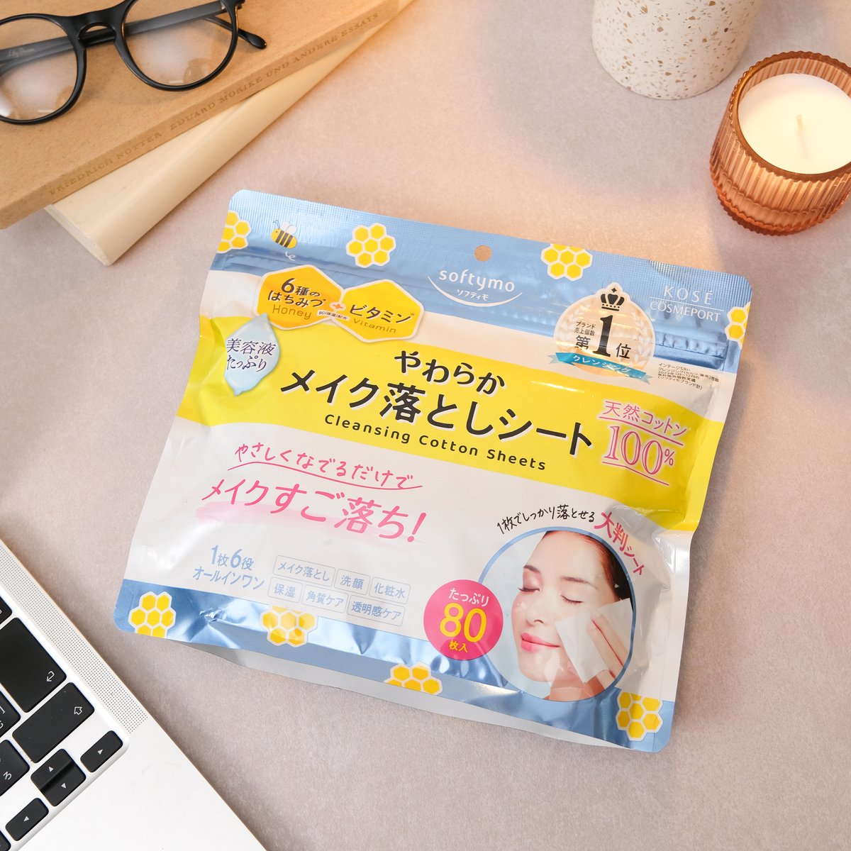 KOSE Softymo Eye & Lip Makeup Remover Wipes 80 Sheets