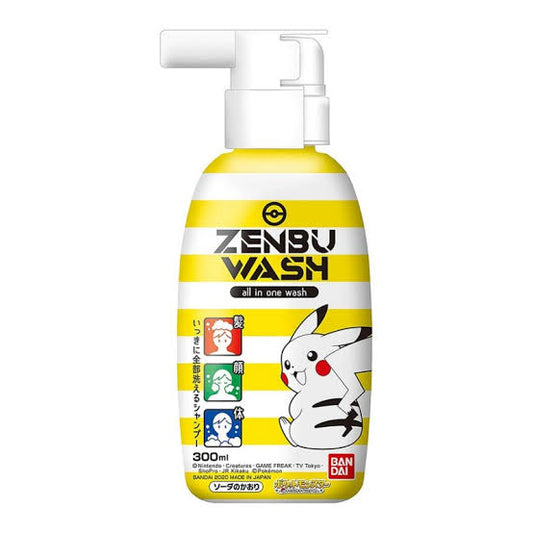 BANDAI ZENBU WASH Pokemon 2 IN 1 Bubble Shower Gel (All-in-1)#Soda scent 300ml（BANDAI 儿童全身沐浴露 皮卡丘汽水香 300ml