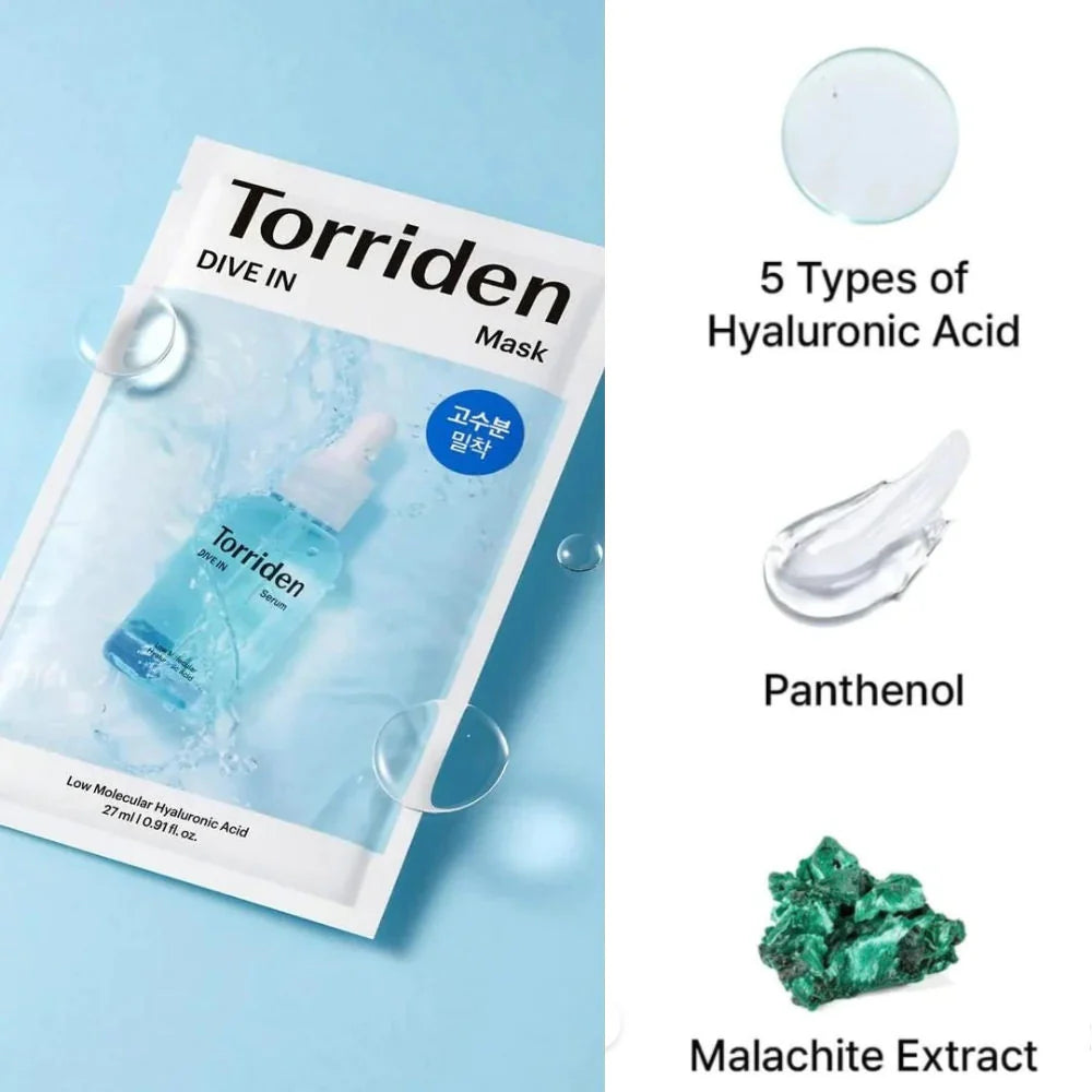 TORRIDEN DIVE-IN Hyaluronic Acid Mask Pack 10pcs