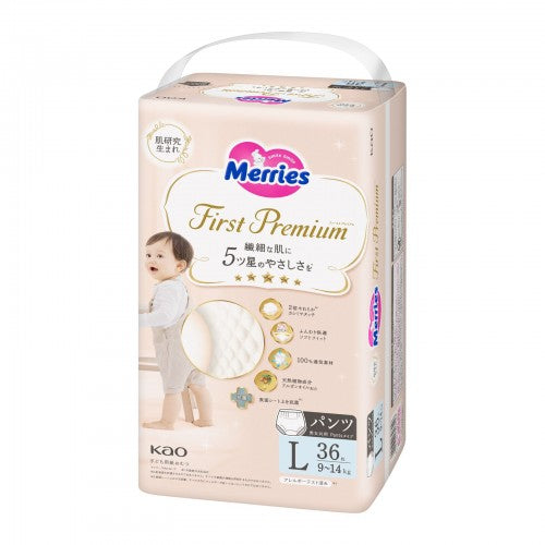 MERRIES First Premium Pants L Size 36pcs (9-14KG)
