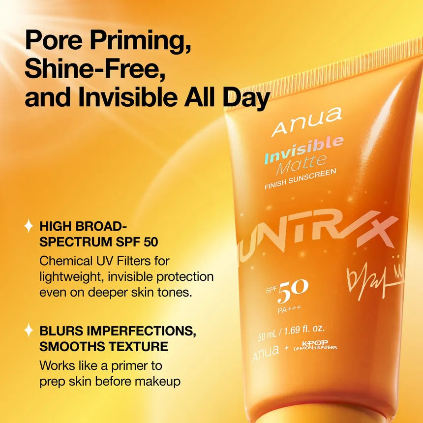Anua Kpop Demon Hunters Invisible Matte Finish Sunscreen 50ml