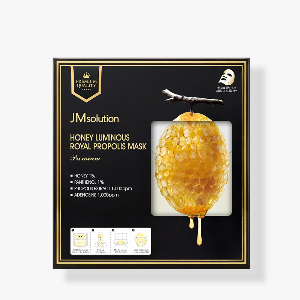 JMSOLUTION Honey Royal Propolis Mask 33ml x 5pcs