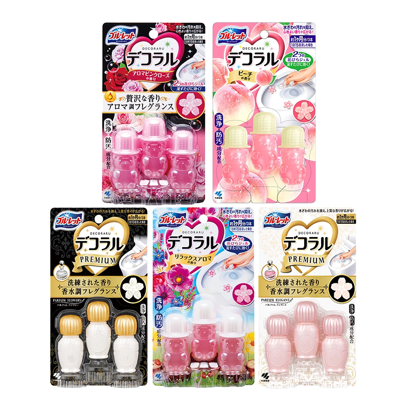 KOBAYASHI Bluelet Decoral Toilet Gel Cleaner 7.5g x 3pcs