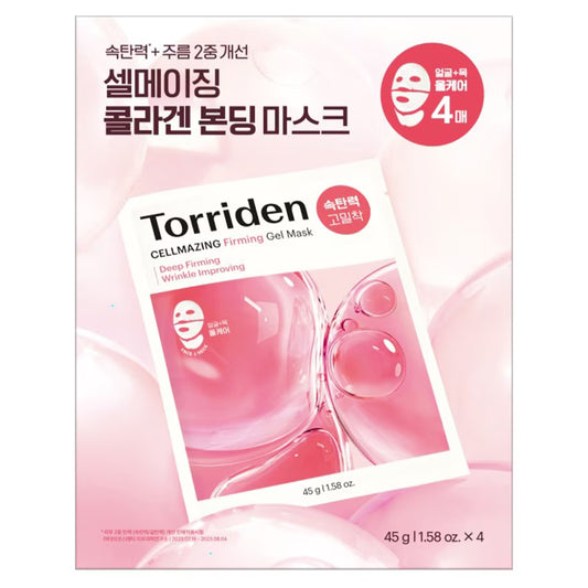 Torriden Cellmazing Low Molecular Collagen Firming Gel Mask (Face & Neck, 4-pack)