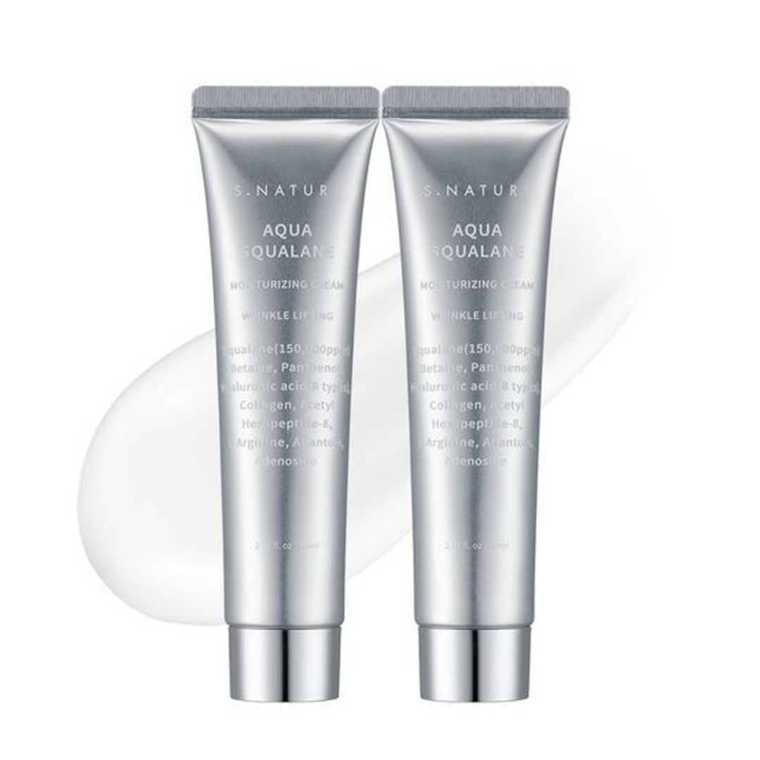S.NATURE Aqua Squalane Moisturizing Cream 60ml x 2 + 10ml Set