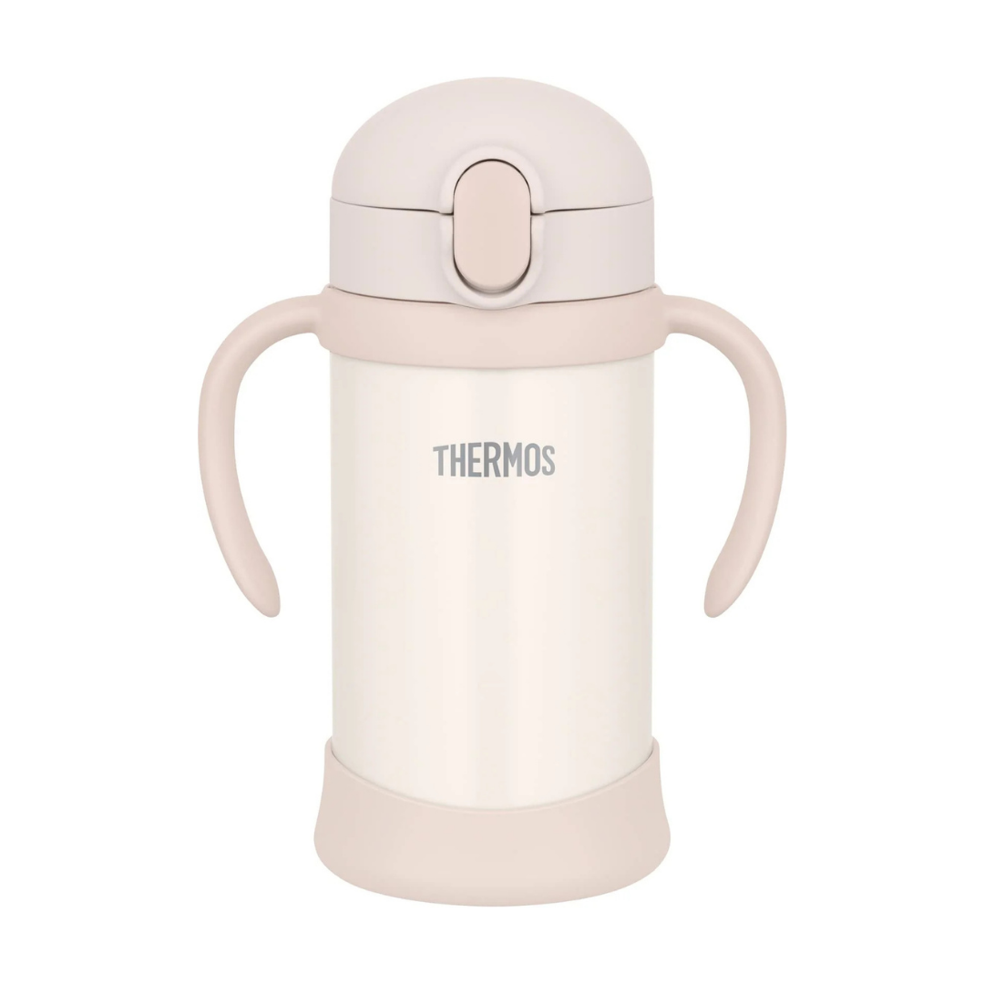 Thermos 350 ML Double-Handle Straw Cooler Cup Off-White