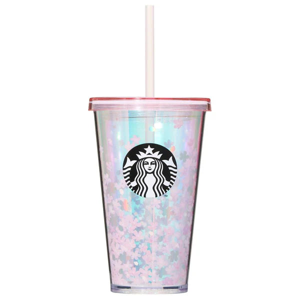 Starbucks 2023 Sakura Limited Edition First Powder Lid Transparent Sakura Straw Cup 473ML