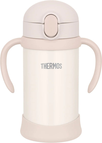 Thermos 350 mL Double-Handle Straw Cooler Cup – Off-White