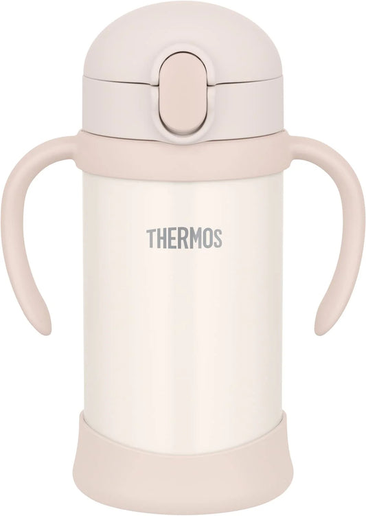 Thermos 350 mL Double-Handle Straw Cooler Cup – Off-White