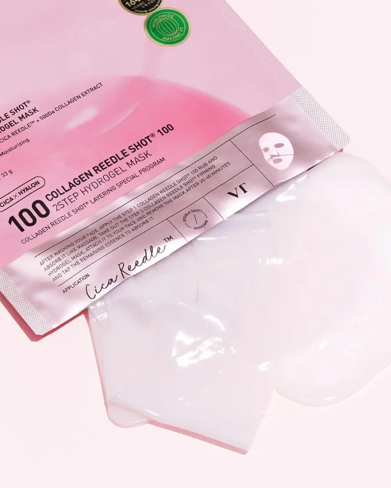 VT Reedle Shot 2-Step Sheet Mask Moisturizing & Smoothing Pink 4Pcs