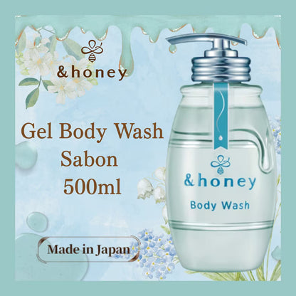 &Honey Savon Clear Gel Body Wash – Emerald Soap Honey Scent 500ml