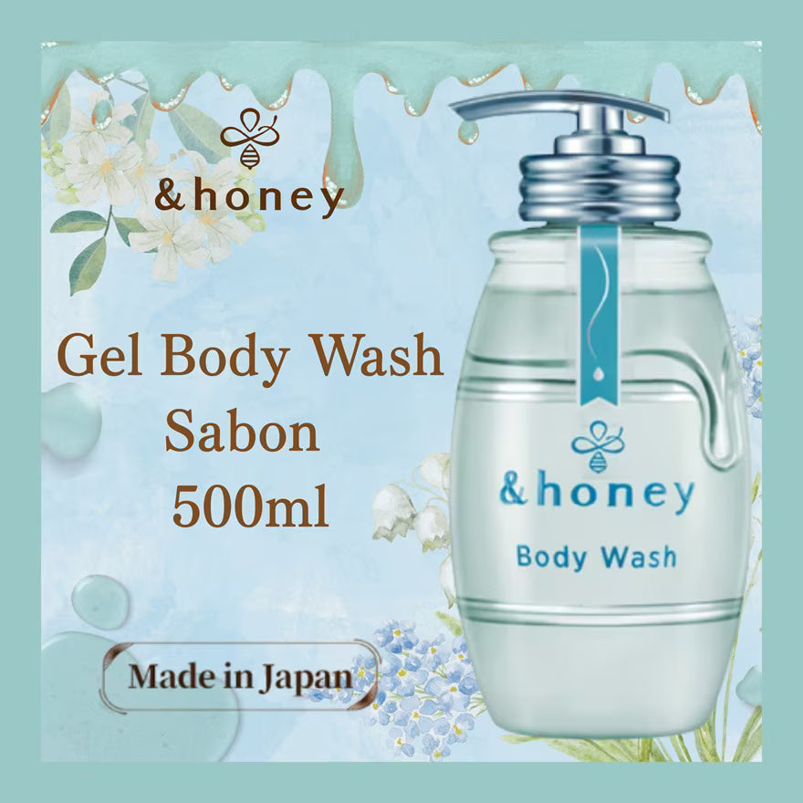 &Honey Savon Clear Gel Body Wash – Emerald Soap Honey Scent 500ml