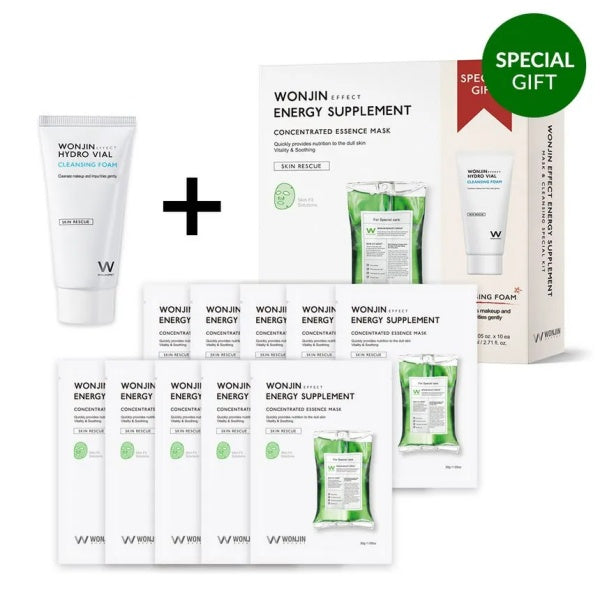 WONJIN EFFECT Energy Supplement Mask Set 10pcs + Cleanser 80ml