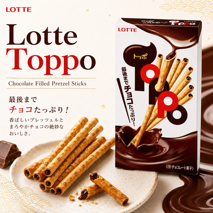 Lotte Toppo Chocolate Filled Biscuit Sticks 72g