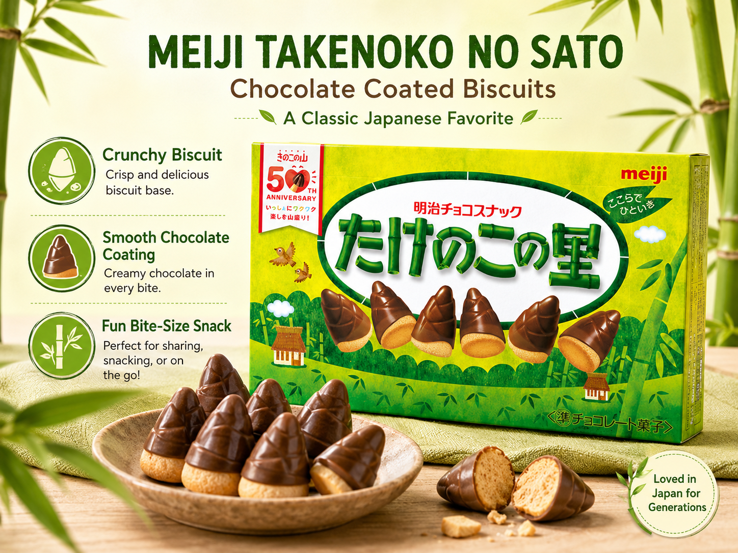 Meiji Takenoko no Sato Chocolate Biscuit 63g
