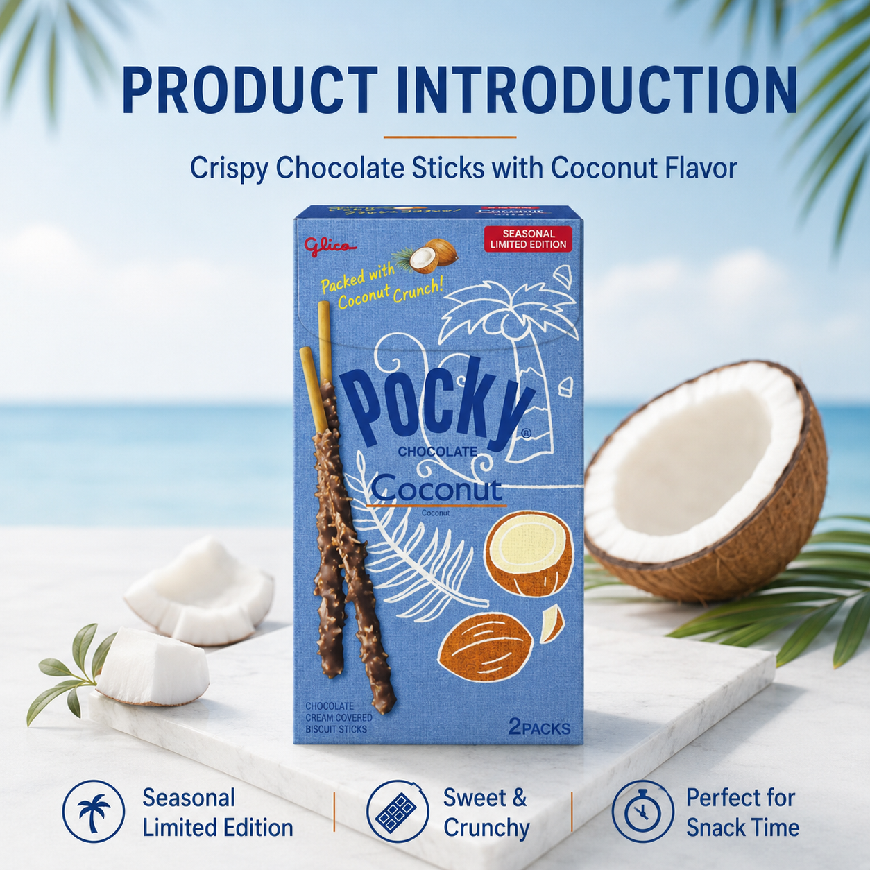 Glico Pocky Coconut Chocolate Biscuit Sticks
