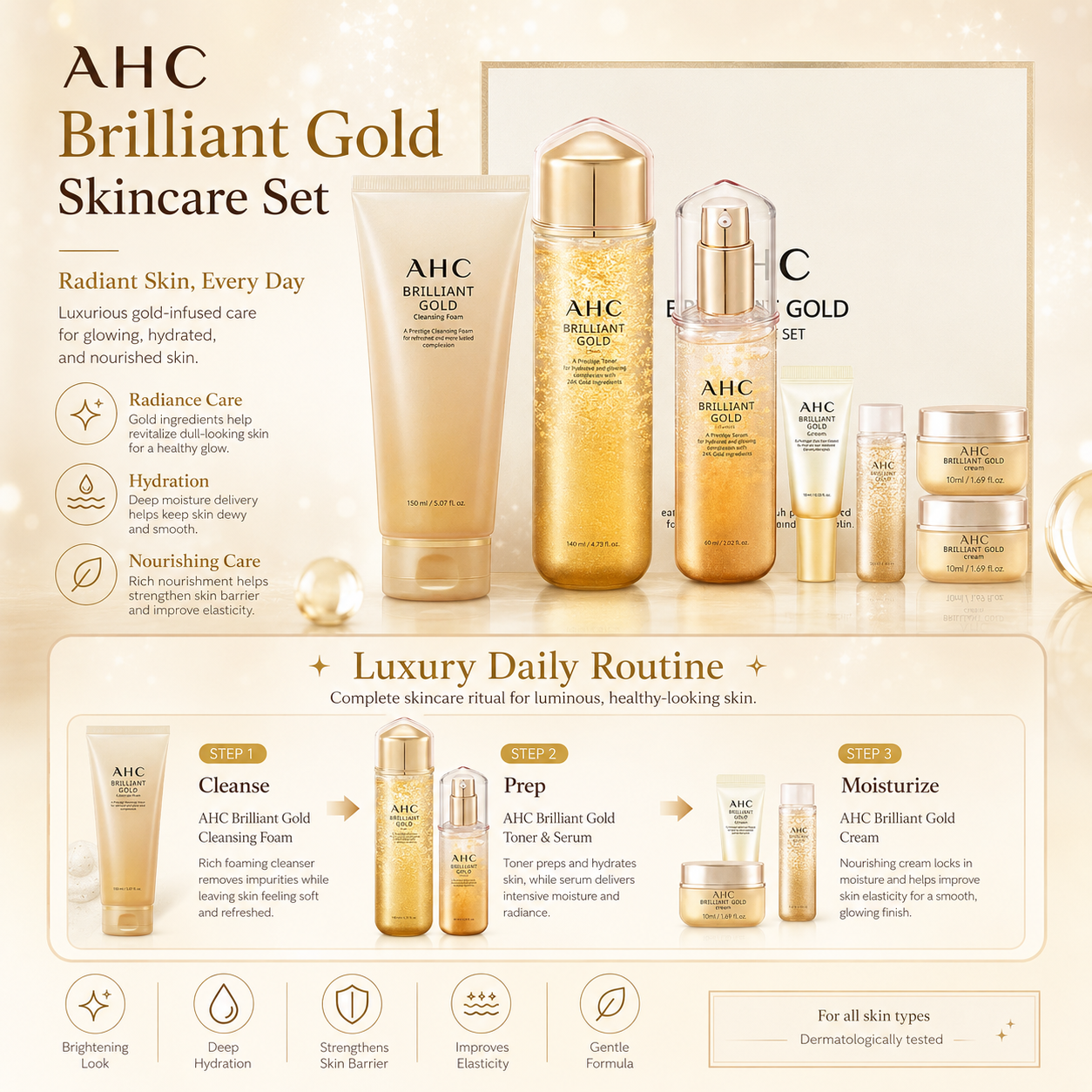 AHC Hyaluronic Acid 24K Gold Snail Set
