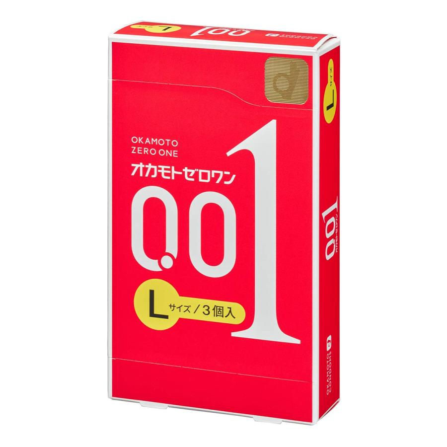 OKAMOTO 001 L SIZE POLYURETHANE CONDOM 3PCS（冈本001安全套L码 3枚入）