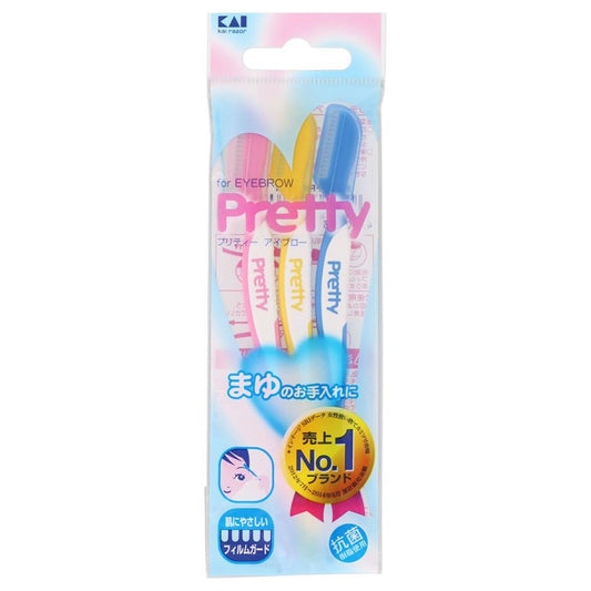 KAI PRETTY EYEBROWN RAZORS 3PCS（KAI 贝印修眉刀 3枚入）