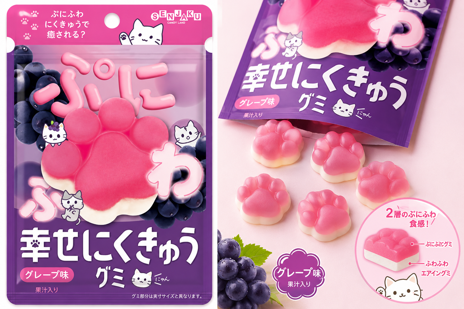 SENJAKU Happy Paw Grape Gummy 30g