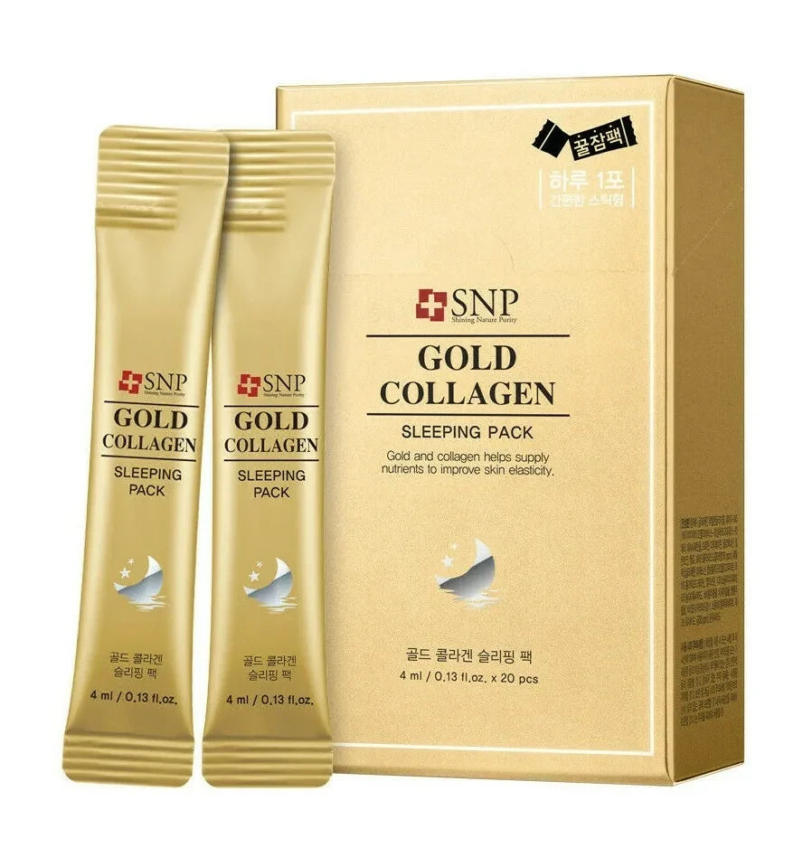 SNP Gold Collagen Water Sleeping Pack 20pcs