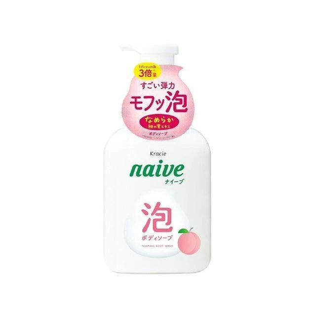 KRACIE NAIVE FOAMING BODY WASH PEACH 500ML