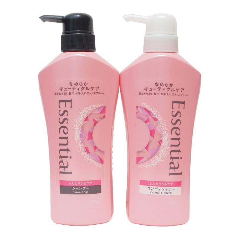 KAO Essential Fluffy & Luster Shampoo Conditioner Set 480ml + 480ml