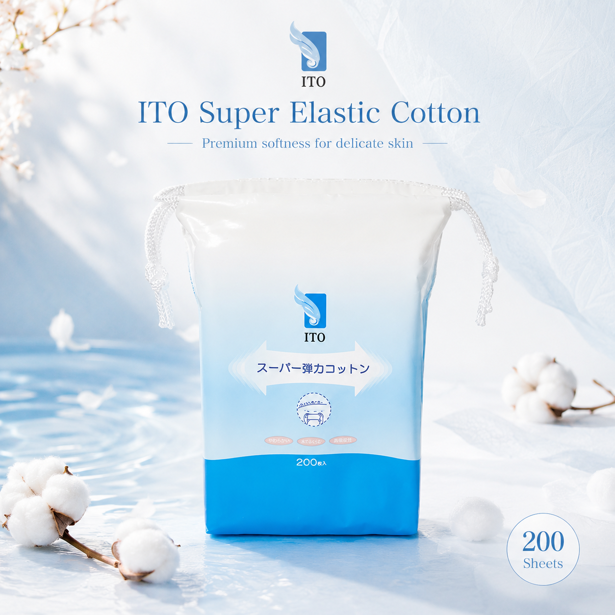 ITO Super Stretchy Cotton Pads 200 Sheets