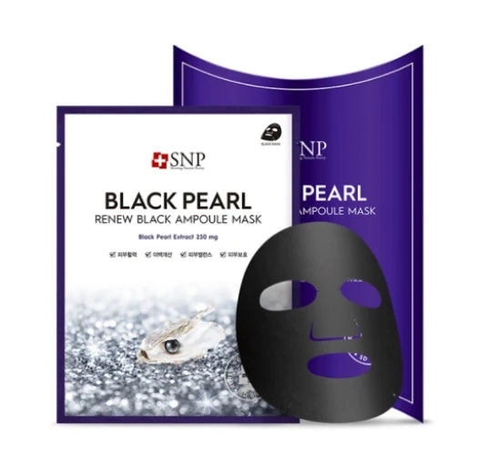 SNP Black Pearl Ampoule Mask – 25 ml × 10 Sheets