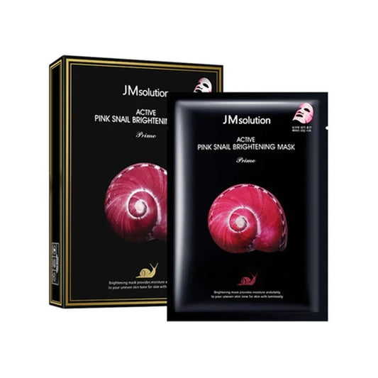 JM ACTIVE PINK SNAIL BRIGHTENING MASK 10PCS（JM 蜗牛原液面膜）