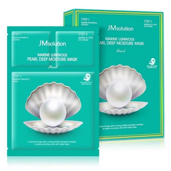 JM MARINE LUMINOUS PEARL DEEP MONISTURE 10PCS（JM 白珍珠三部曲面膜）