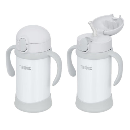 THERMOS Double-Handle Straw Cooler Cup 350 ML (Gray)